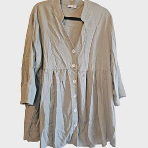 Dex-Linen blend-lagan look, mother of pearl buttons-flowing shirt-size XL